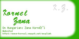 kornel zana business card